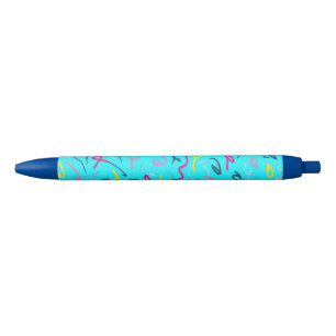 Stylo Noir Impression bleue avec Vibes des années 90