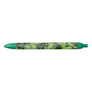 Stylo Noir Impression botanique verte Ivy