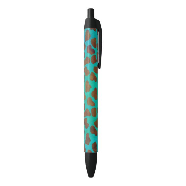 Stylo Noir Impression Brown et Turquoise dalmate (Bas (Vertical))