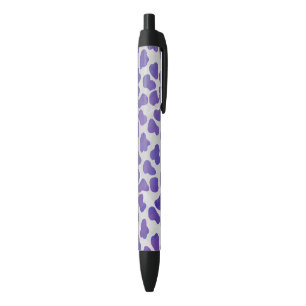 Stylo Noir Impression dalmate violet et blanche