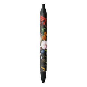 Stylo Noir Impression d'art botanique floral sombre et lunati