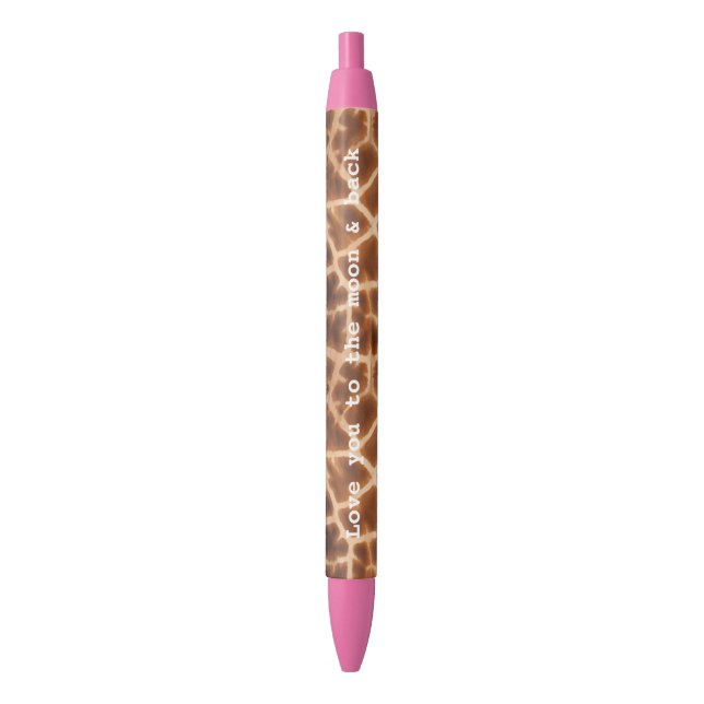 Stylo Noir Impression de girafe Brown (devant Vertical)