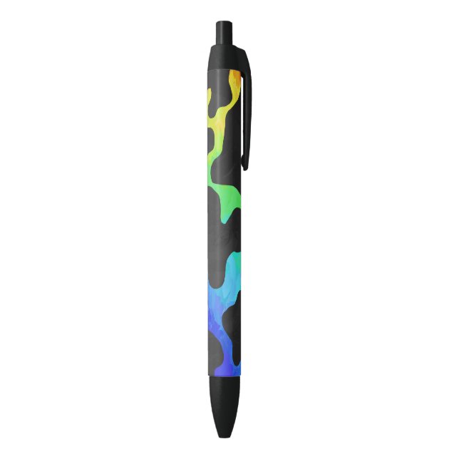 Stylo Noir Impression noire et arc-en-ciel de vache (Bas (Vertical))