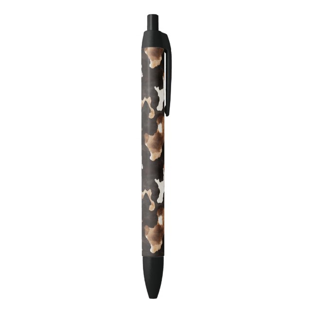 Stylo Noir Impression vache crème marron noir (Bas (Vertical))