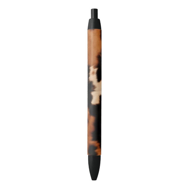 Stylo Noir Impression vache fausse crème noir marron (devant Vertical)