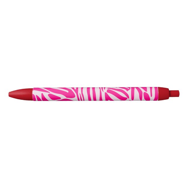 Stylo Noir Impression zèbre rose (Devant)
