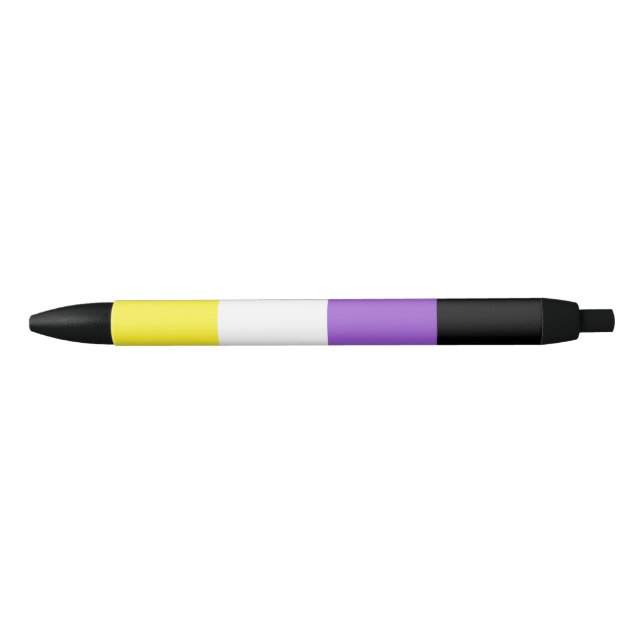Stylo Noir Indicateur de fierté non binaire (Devant)
