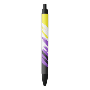 Stylo Noir Indicateur de fierté non binaire Abstrait