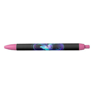 Stylo Noir Infinité brillante avec papillon magique