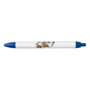 Stylo Noir Infinité de papillons monarques