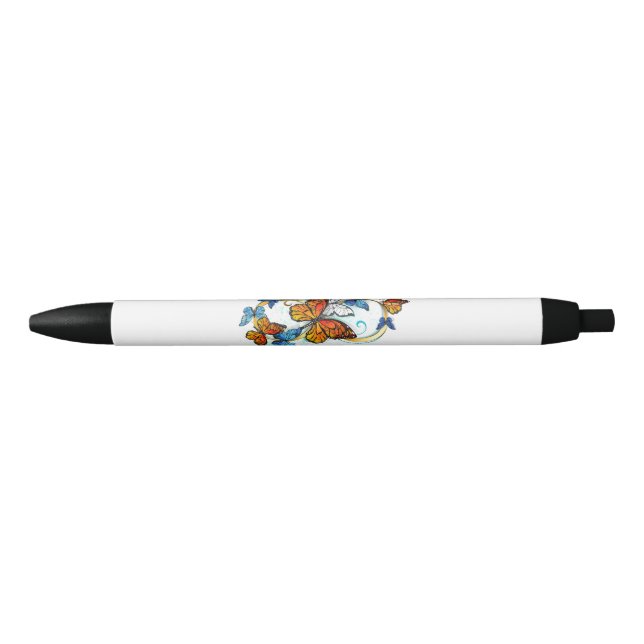 Stylo Noir Infinity of Monarch Butterflies (Devant)