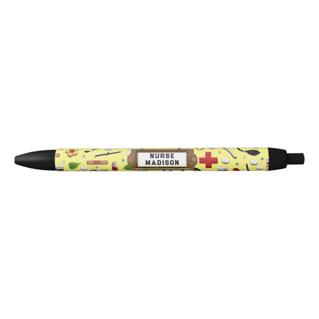 Stylo Noir Infirmière mignonne (Devant)