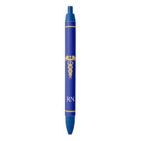Infirmière Monogramme & Caducée Doré sur Fond Bleu