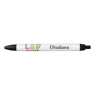 Stylo Noir Infirmière personnalisée L et D   Infirmière en sa