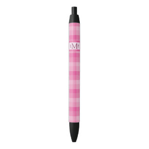 Stylo Noir Initiales de monogramme personnalisées à plaqué ro