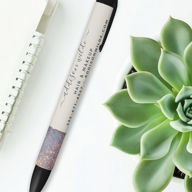 Stylo Noir Iridescente Purple Gold Glam Parties scintillant S (Créateur téléchargé)