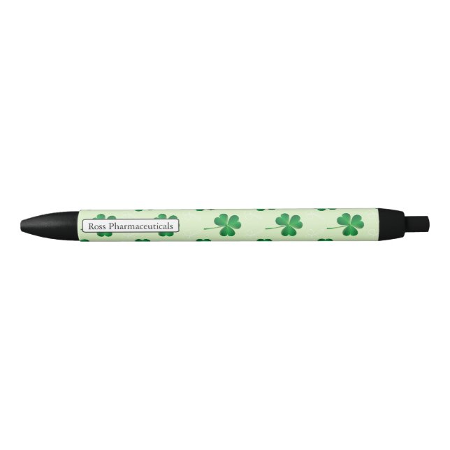 Stylo Noir irlandais trois motif feuille (Devant)