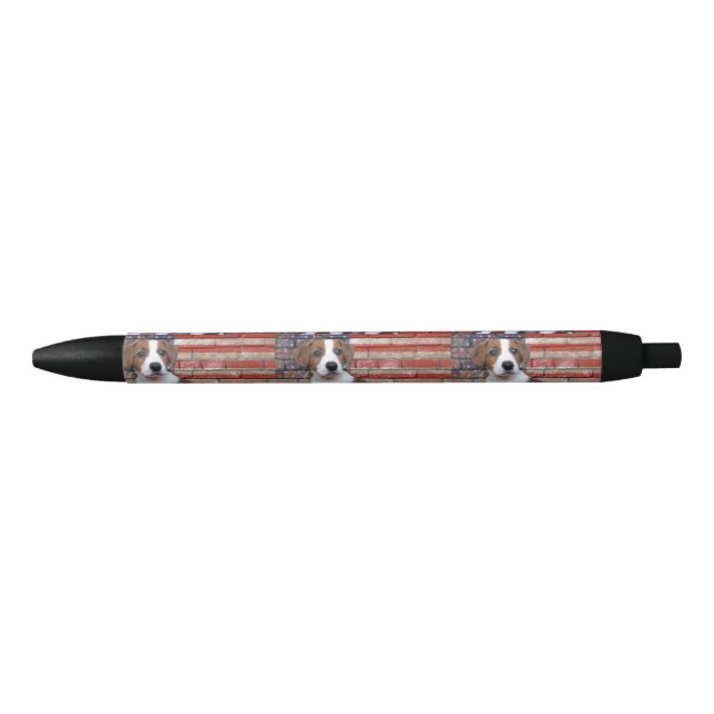 Stylo Noir Jack patriote Russel Terrier (Devant)