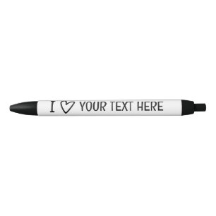 Stylo Noir J'adore ajouter votre propre texte Modèle personna