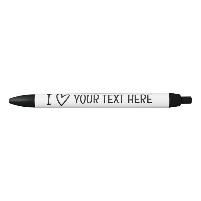 Stylo Noir J'adore ajouter votre propre texte Modèle personna (Devant)