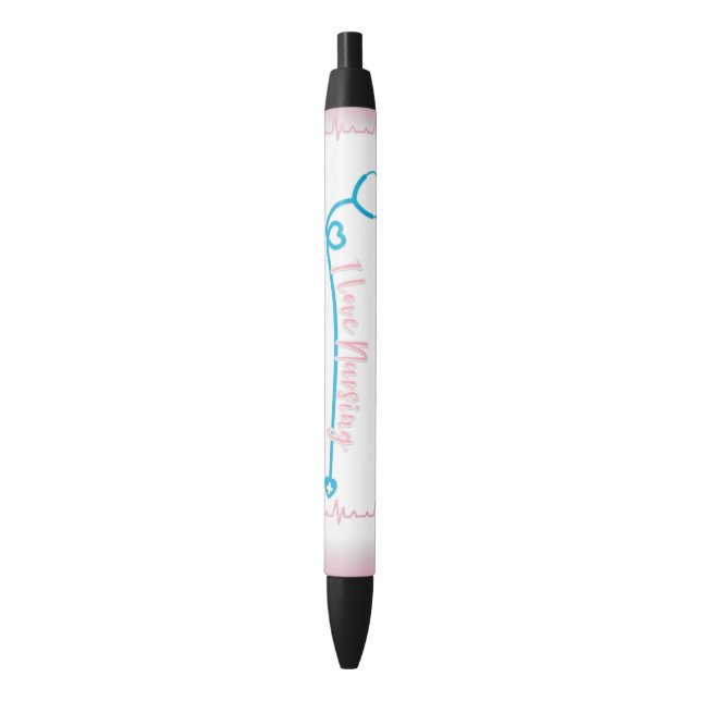 Stylo Noir J'adore les soins infirmiers (devant Vertical)