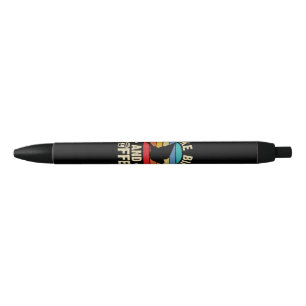 Stylo Noir J'aime Birds & Coffee Funny vintage Birds thème lo