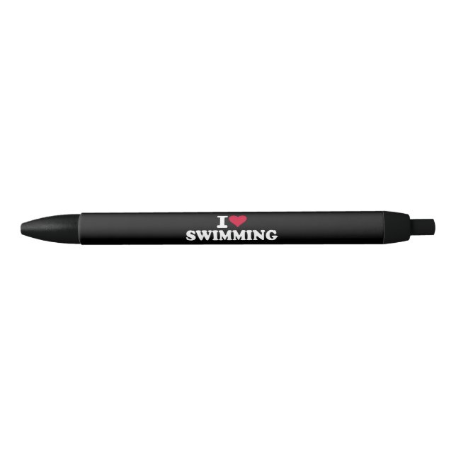 Stylo Noir J'aime la natation (Devant)