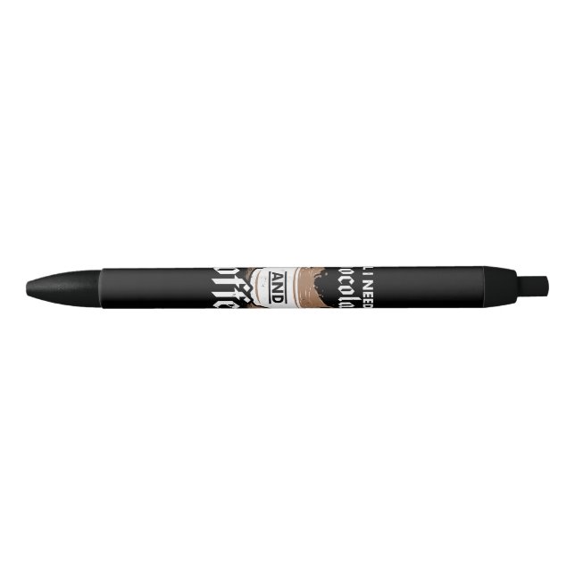Stylo Noir J'Aime Le Chocolat Et Le Café (Devant)