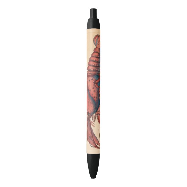 Stylo Noir James Sowerby Homard serbé (devant Vertical)