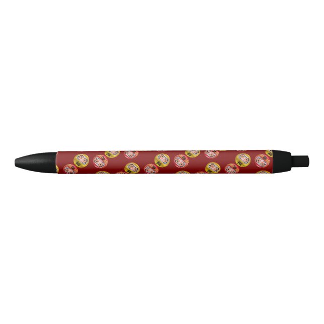 Stylo Noir  "Japanese Zen Daruma & Kanji – Never Give Up" (Devant)