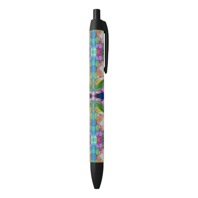 Stylo Noir Jardin de Fleur sauvage de libellules Abstrait Flo (Bas (Vertical))