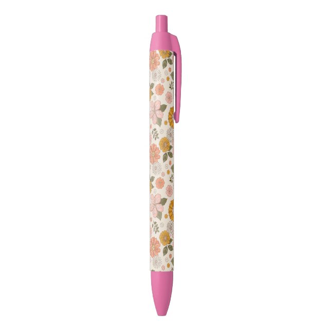 Stylo Noir Jardin rose et orange Motif (Bas (Vertical))