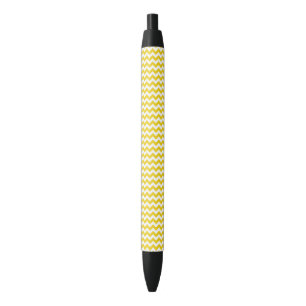 Stylo Noir Jaune Zigzag, Jaune Chevron, Motif géométrique