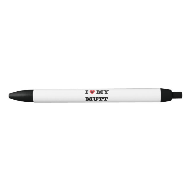 Stylo Noir Je Coeur Ma Mutt (Devant)