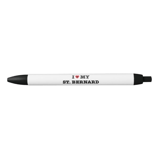 Stylo Noir Je Coeur Mon St Bernard (Devant)