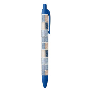 Stylo Noir Jean bleu en denim faux crème