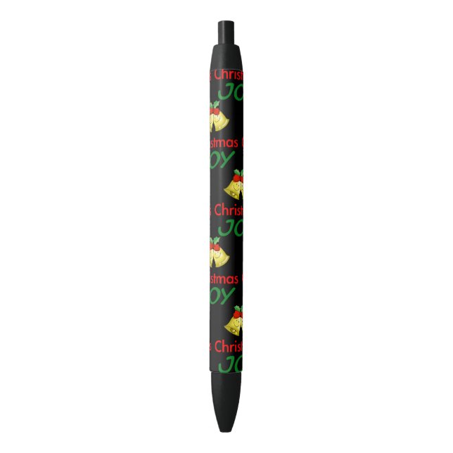 Stylo Noir Joie de Noël (cloches saintes) (devant Vertical)