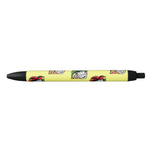 Stylo Noir Joker coloré casquette motif jaune