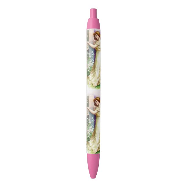Stylo Noir Joli Ange Et Croix (devant Vertical)