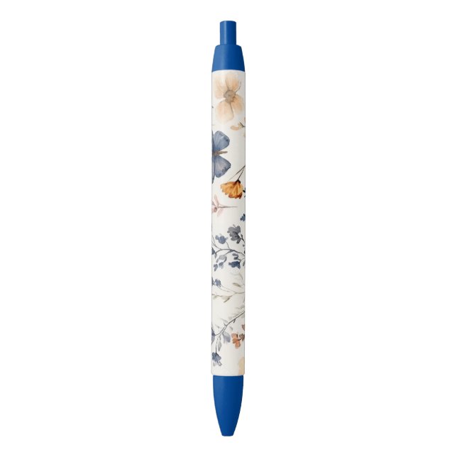 Stylo Noir Joli champ de papillons (devant Vertical)