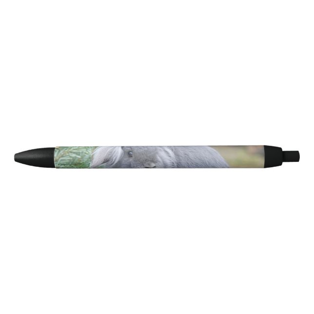 Stylo Noir Joli lapin gris (Devant)