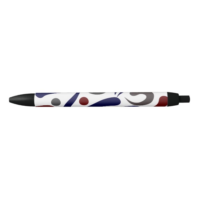 Stylo Noir Joli motif abstrait (Devant)