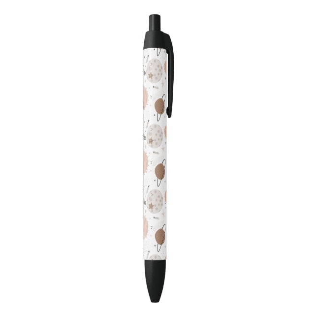 Stylo Noir Joli Motif Doodle Planet (Bas (Vertical))