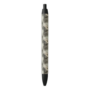 Stylo Noir Joli perroquet gris du Congo