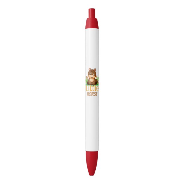 Stylo Noir Joli petit cheval (devant Vertical)