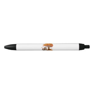Stylo Noir Joli raton laveur Halloween café glacé automne