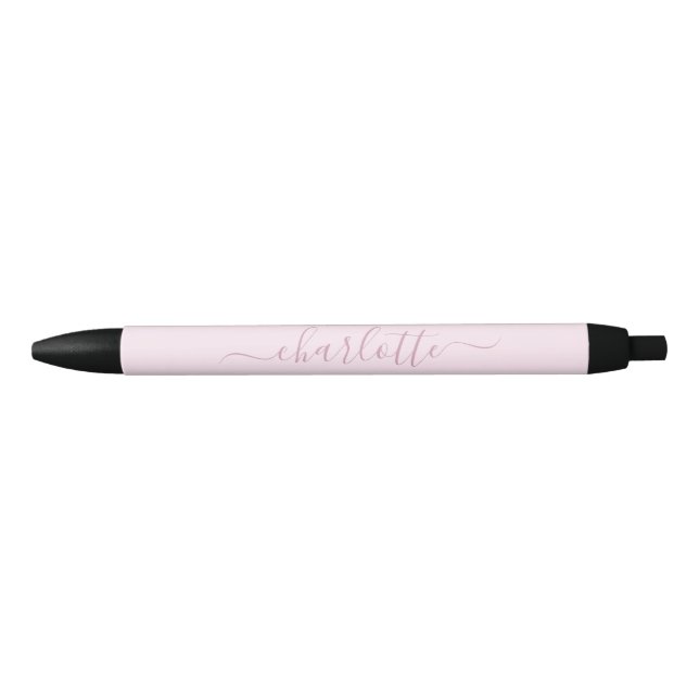 Stylo Noir Joli rose et blanc doux (Devant)