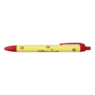 Stylo Noir Jolie coccinelle jaune