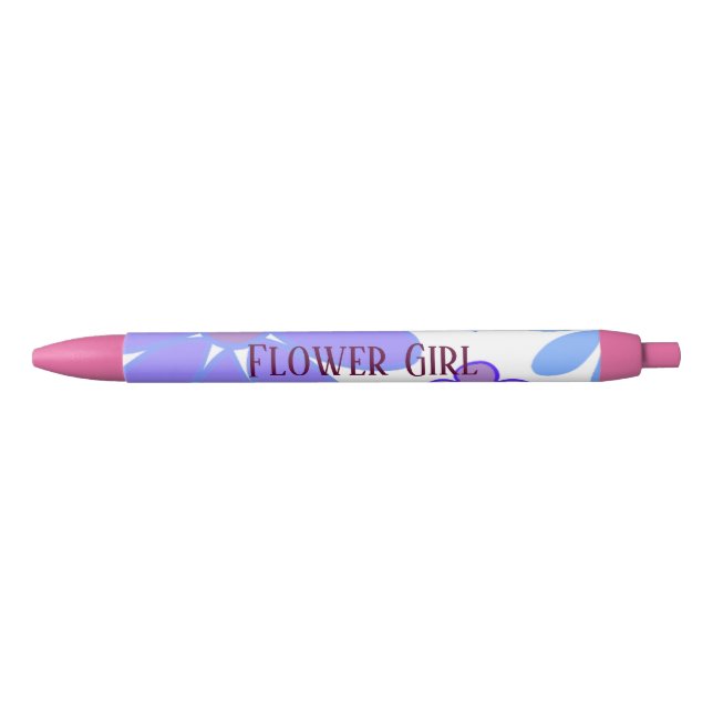 Stylo Noir Jolie Fille Florale Violette (Devant)