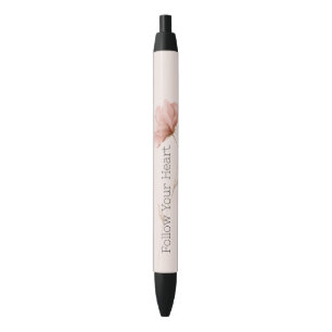 Stylo Noir Jolie Fleur Rose